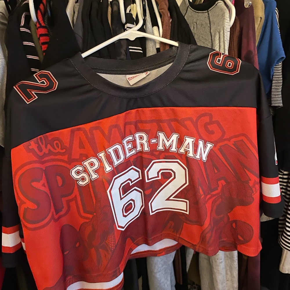 Marvel Spider-Man Red and Black Crop Top